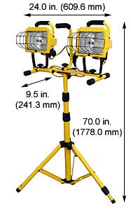 Fixtures Tungsten Halogen (Quartz) Fixtures Pole TWIN TELESCOPE LIGHT W/2 500W LAMPS