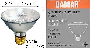 Tungsten Halogen(Quartz) Tungsten Halogen Bulbs Medium Par30SN 75PAR30QFL/SN/40 SHORT NECK