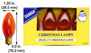 Incandescent Christmas Bulbs - Strings C9 Bulbs 7C9TA