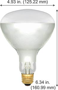 Incandescent Infrared Heat Par Type Heat Lamps 375R40/1 120V CLEAR