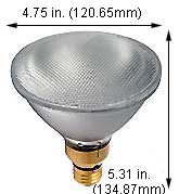 Tungsten Halogen(Quartz) Tungsten Halogen Bulbs Medium Par38 120PAR38/WFL/50