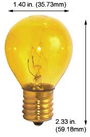 Incandescent Incandescent S11 10S11N/TY 130V TRANS.YELOW*