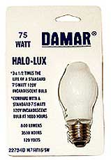 Tungsten Halogen(Quartz) Tungsten Halogen Bulbs Medium Halolux D HL75BT15/SW