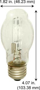 Tungsten Halogen(Quartz) Tungsten Halogen Bulbs Medium Halolux HL60BT15/CL/SSFC 120V