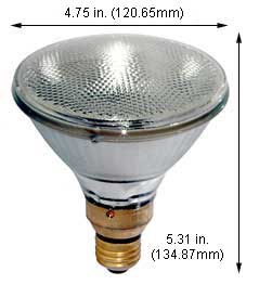 Tungsten Halogen(Quartz) Tungsten Halogen Bulbs Medium Par38 100PAR/H/FL 