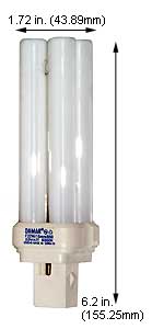 Fluorescent Compact Fluorescent Quad Shape (2pin) F22DTT/15MM/850/GX32D-2