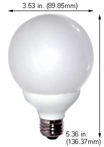 Fluorescent Compact Fluorescent Globe Shape (G40) PL-15EG/CW G30