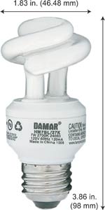 Shatter Resistant Fluorescent Safe-Shield Compact Fluorescent HM7SL/SS 