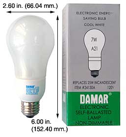 Fluorescent Compact Fluorescent A Shape Medium Screw EL7W/A21/41K
