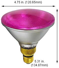 Tungsten Halogen(Quartz) Tungsten Halogen Bulbs Medium Par38 75PAR38QFL/PINK 130V FLOOD