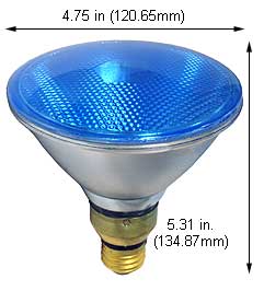 Tungsten Halogen(Quartz) Tungsten Halogen Bulbs Medium Par38 75PAR38QFL/BLUE-WHITE  130V