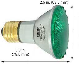 Incandescent Colored Reflector - Par 50PAR20QNFL/GREEN 