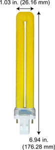 Fluorescent Compact Fluorescent Colored F13TT/GX23/YELLOW