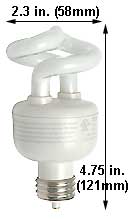 Fluorescent Compact Fluorescent Spiral Medium Screw HD9SL/27K DIMMABLE
