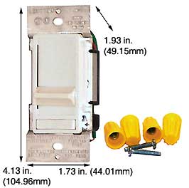 Incandescent Incandescent Dimmers Dimmers 6623 PW/WHITE DIMMER 3WAY SLIDE