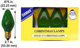 Incandescent Christmas Bulbs - Strings C7 Bulbs 7C7TG
