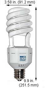 Fluorescent Compact Fluorescent Super Spiral Mogul Base HS45SL/5K 