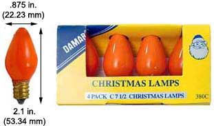 Incandescent Christmas Bulbs - Strings C7 Bulbs 7C7O