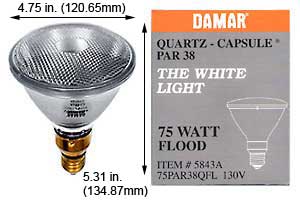 Tungsten Halogen(Quartz) Tungsten Halogen Bulbs Medium Par38 75PAR38QFL/33