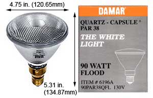 Tungsten Halogen(Quartz) Tungsten Halogen Bulbs Medium Par38 90PAR38QFL/33