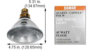 Tungsten Halogen(Quartz) Tungsten Halogen Bulbs Medium Par38 45PAR38QFL/33