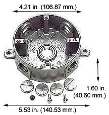 Fixtures Fixture Accessories ROUND OUTLET BOX W/ MOUNTING LUGS