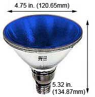 Tungsten Halogen(Quartz) Tungsten Halogen Bulbs Medium Par38 75PAR38QFL/BLUE 130V FLOOD