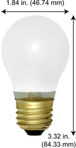 Shatter Resistant Incandescent Safe-Shield A Lamps 15A15/SS