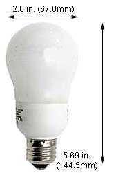 Fluorescent Compact Fluorescent A Shape Medium Screw EL13W/A21/5K