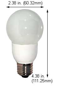 Fluorescent Compact Fluorescent Globe Shape (G20) MG9W/E26/64K