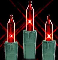 Incandescent Christmas Bulbs - Strings Mini Strings 100LT-MINI-RED 