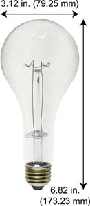 Incandescent Incandescent PS25 150PS25CL 277V CLEAR