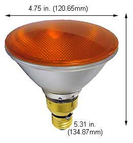 Tungsten Halogen(Quartz) Tungsten Halogen Bulbs Medium Par38 75PAR38QFL/AMBER 130V FLOOD