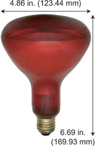 Incandescent Infrared Heat Par Type Heat Lamps 250R40/10 RED 220-240V E27