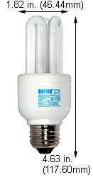 Fluorescent Compact Fluorescent Triple Twin Medium Screw EL9W/TBX/64K 