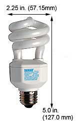 Fluorescent Compact Fluorescent Mini Spiral Medium Screw HM5SL/27K  